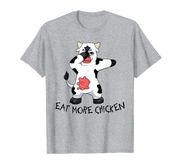 

eat more chicken tshirt dabbing cow appreciation day tee, White;black
