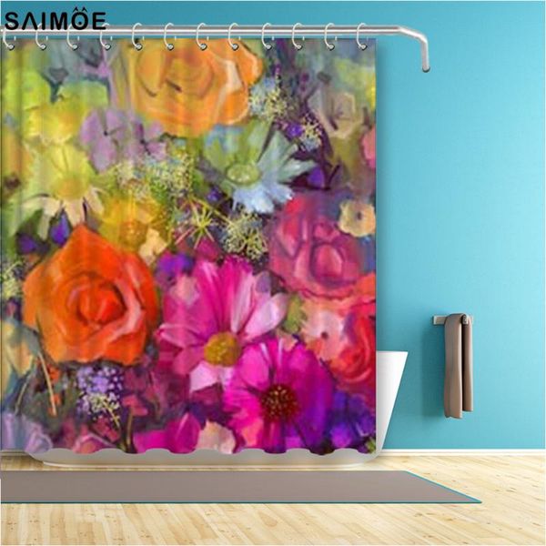 

shower curtains vibrant flower bathroom curtain colorful floral waterproof polyester fabric bath sets