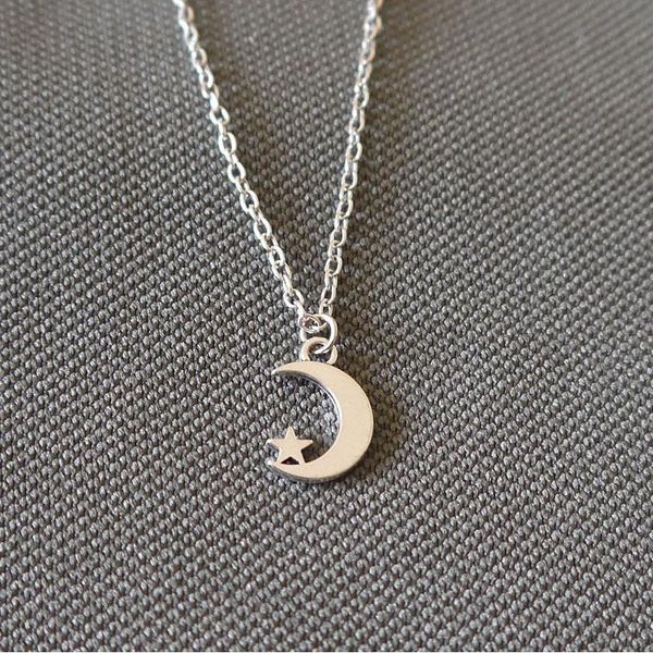 

pendant necklaces 2pcs simple cute necklace, moon fashion sweet party holiday necklace, Silver