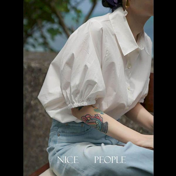 

women's blouses & shirts button up shirt women white student loose short-sleeved 2021 summer korean fashion harajuku