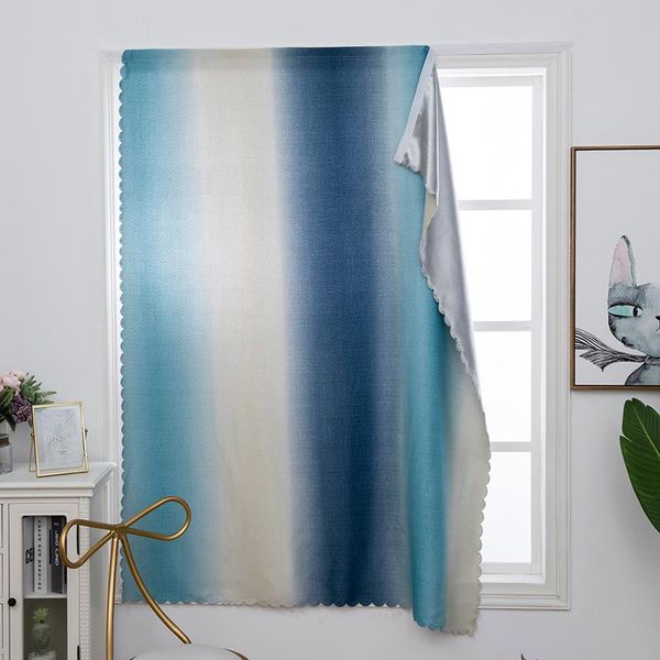 

130*80 cm romantic rainbow color sheer curtain girl kids bedroom full blackout window drapes hollow star home decor &