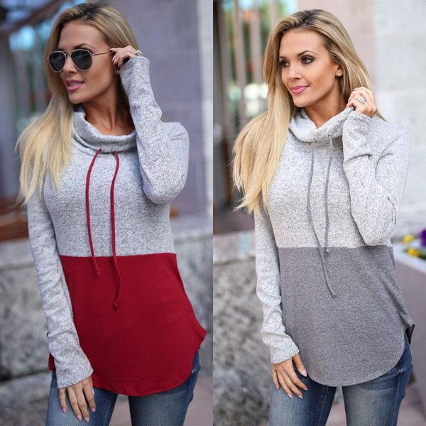 

women's hoodies & sweatshirts women sweatshirt long sleeve pullover jumper turtleneck autumn casual clothes, Black