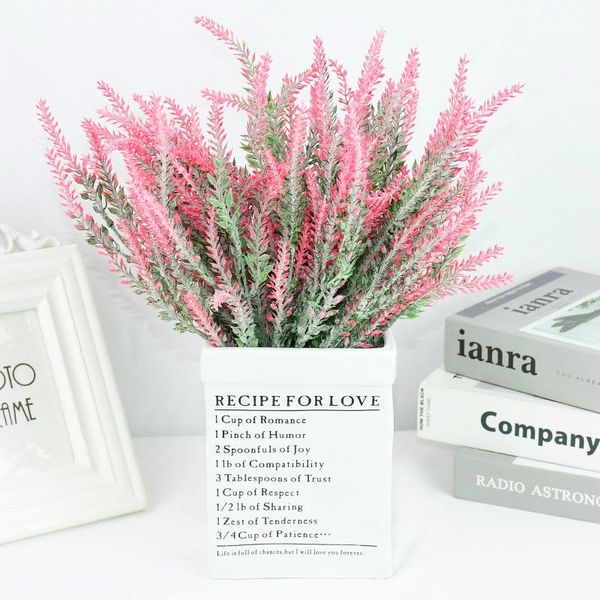 

romantic provence lavender artificial flower bouquet plastic fake plant for home garden decor wedding birthday party decorative flowers & wr