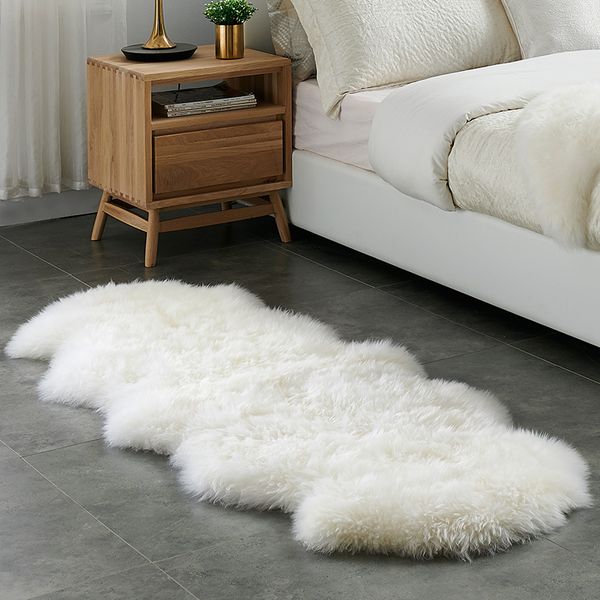 

soft faux fur wool carpet for living room sofa cushion fluffy bedside rug plush bedroom decoration cover door window bay mat