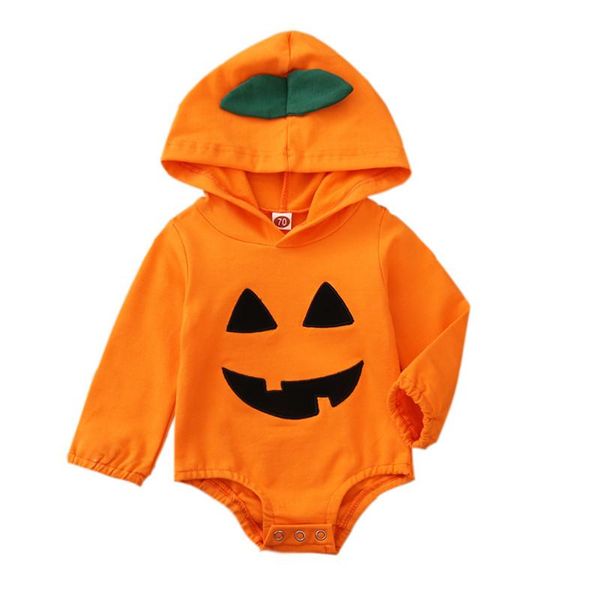 

rompers cathery baby boys girls halloween clothes hodded outfit pumpkin long sleeve bodysuit hat socks my first costumes 0-18m, Blue