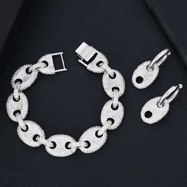 

earrings & necklace missvikki brand trendy luxury drop bracelet jewelry sets for women girl cute daily fashion bridal wedding, Silver
