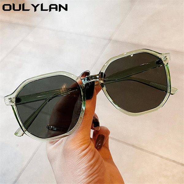 

outdoor eyewear oulylan trendy irregular sunglasses women men deisgner green sun glasses ladies vintage personality uv400