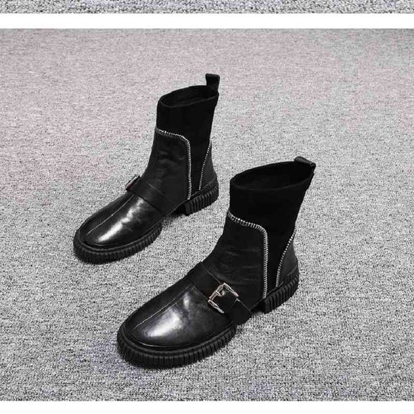

dress shoes 2021 autumn and winter short tube all-match martin boots fashion plus velvet cotton shoes casual flat thin women's 5yh, Black