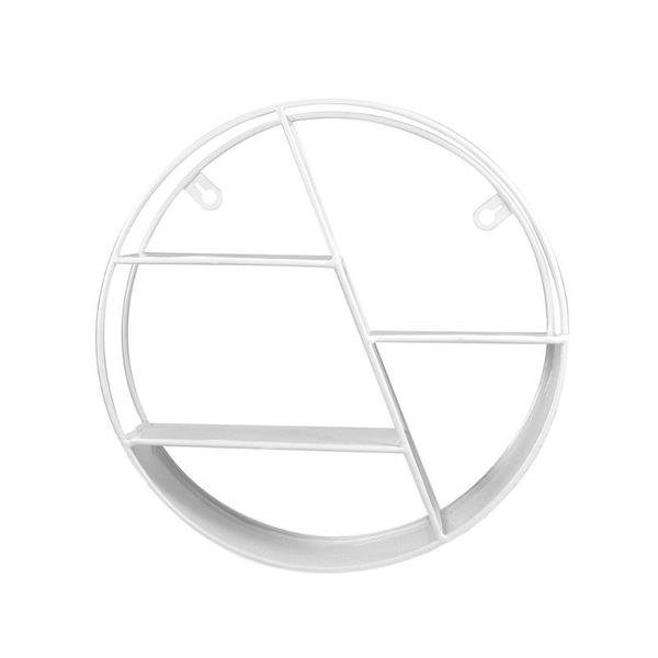 

storage rack wall shelf iron shel round hanging nordic style decoration living room bedroom office hooks & rails