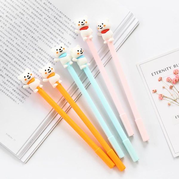 

gel pens 36pcs/lot cute cartoon kawaii bear silicone pen roller ball black blue ink office school creative students stationery