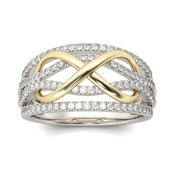 

two hand fashion color women's gold ring two color ring, Slivery;golden
