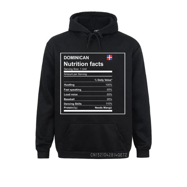 

men's hoodies & sweatshirts men long sleeve dominican nutrition facts cool and modern hoodie printed on brand casual hoods, Black