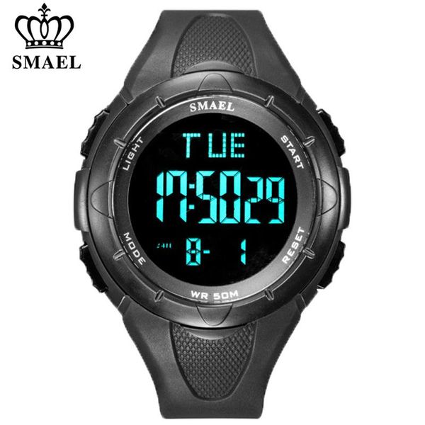 

wristwatches smael military outdoor mens watches led digital display silicone waterproof sport watch men wrist relogio masculino, Slivery;brown