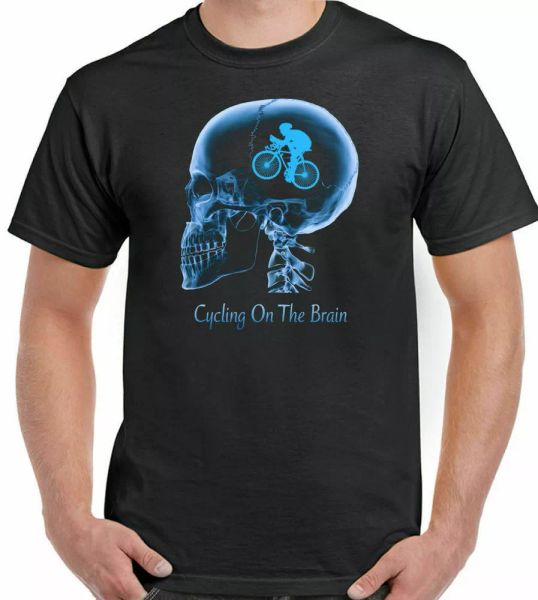 

cycling the brain funny men t-shirt bicycle mountain bike road bmx, White;black