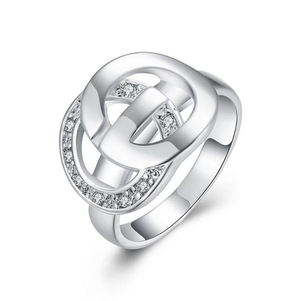 

wedding rings silver color fashion jewelry pendant round zircon crystal ring, Slivery;golden