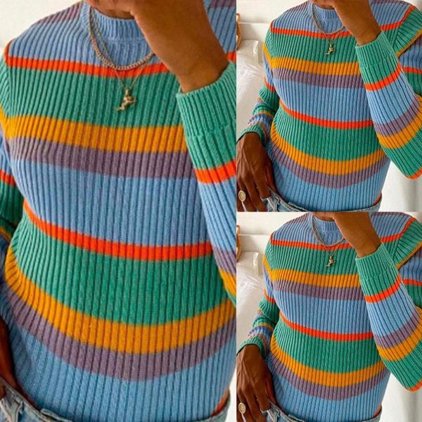 

men's sweaters spring winter women clothes new striped print slim fit long sleeve o-neck pullover sweater women's, White;black