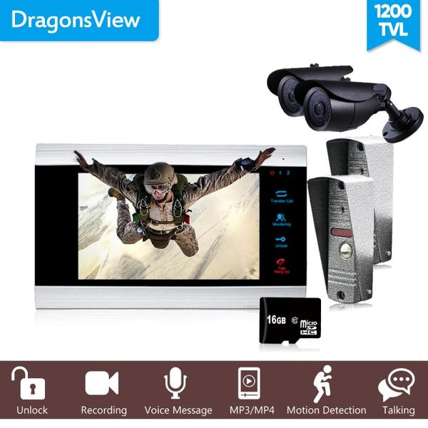 

dragonsview 7 inch video door phone home security system with camera 1200tvl entry motion sensor for phones