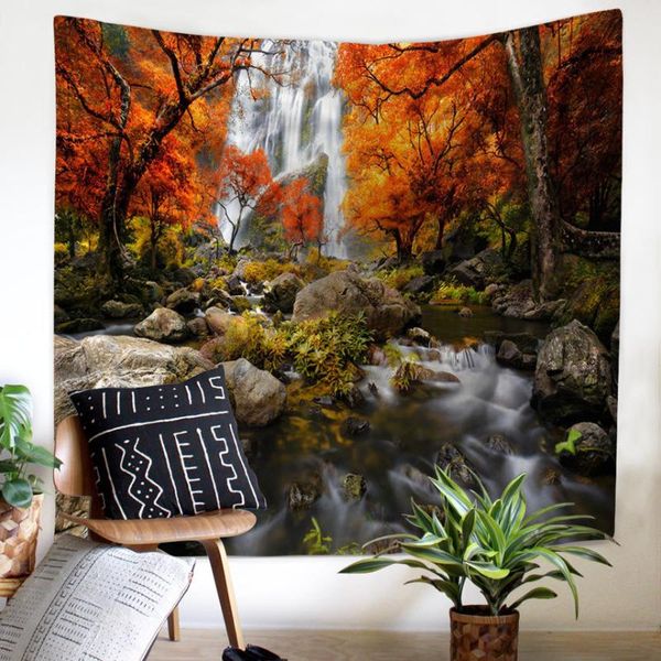 

tapestries modern simple style tapestry waterfall printed living room background dirt-resistant door curtain creative ornaments