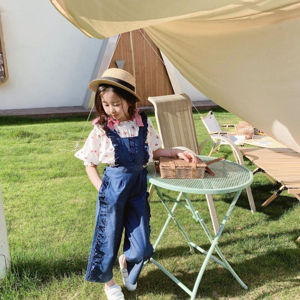 

trousers 2021 kids pants overall denim spring summer baby clothing, Blue