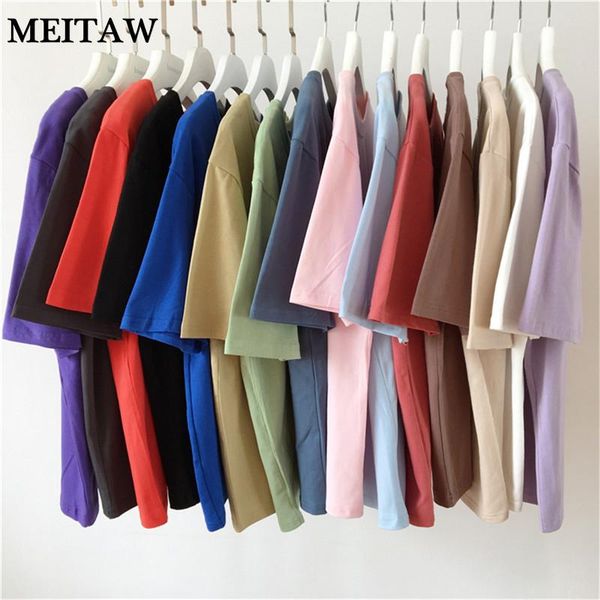 

women's t-shirt 5xl women harajuku tee shirt 9 color basic t 2021 casual solid o-neck short sleeve t-shirts plus size high elastic, White