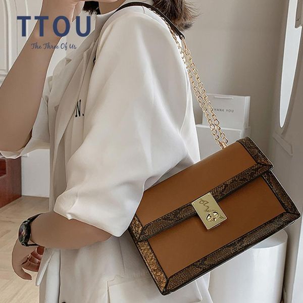 

evening bags patchwork flap chain crossbody bag for women 2021 serpentine shoulder fashion solid travel messenger ladies handbag