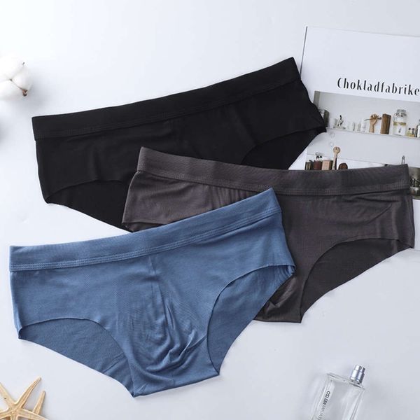 

men's underwear modal breathable thin one piece triangle shorts, Black;white