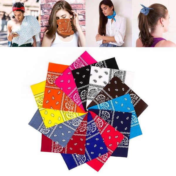 

scarves 12pcs cotton head bandanas paisley bandana women men face neck hip-hop headwear bracelet scarf mascarillas, Blue;gray