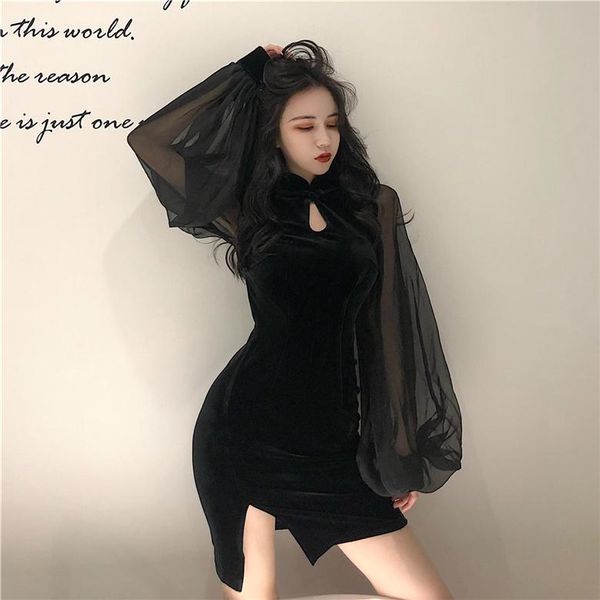 

black cheongsam dress harajuku blouse traditional hanfu women elegant quipao mujer cheongsams bg50cc ethnic clothing, Red