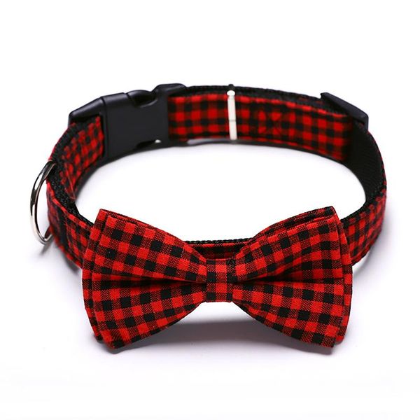

valentine's day british plaid pet bow collar cat dog traction tie lovely puppy kitty accessories apparel