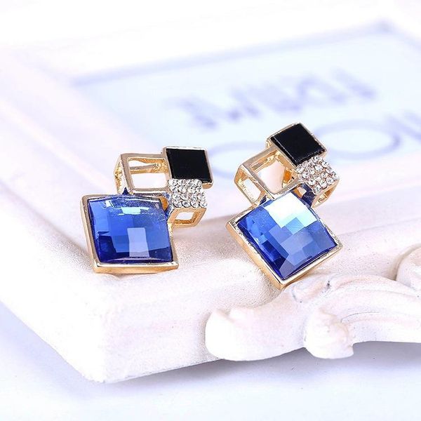 

clip-on & screw back hollow fashion statement ear clips rhinestone crystal geometric earrings for women non pierced cuff clip on, Silver