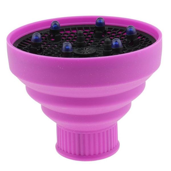 

electric hair brushes universal collapsible nano silica gel dryer blower diffuser hairdressing styling tool - purple