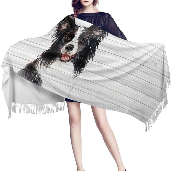 

scarves shepherd dog self portrait women cashmere beach scarf spring summer thin pashmina shawls and wrap female foulard hijab stoles, Blue;gray