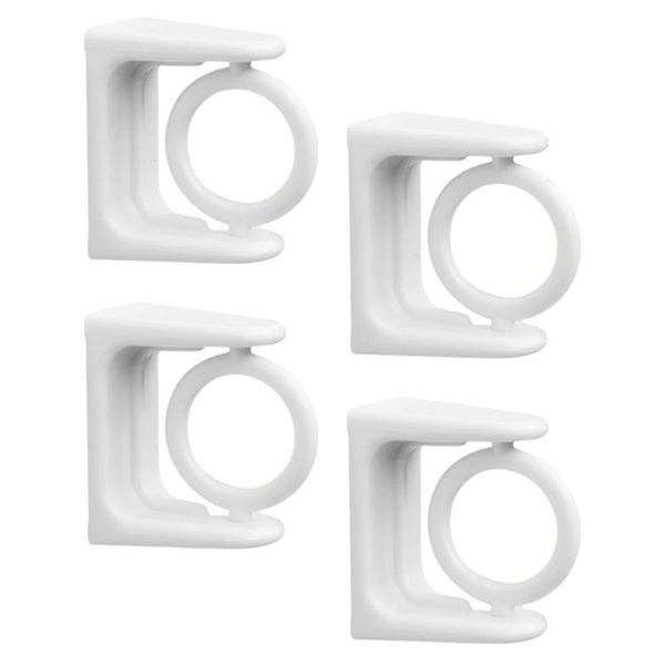 

hooks & rails 4pcs useful curtain rod brackets adhesive holders (white)
