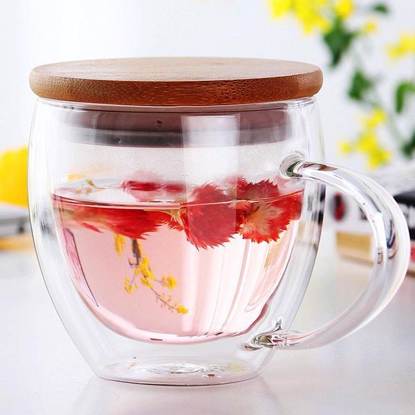 

glasses double-layer heat-resistant glass water bottle drinking wine