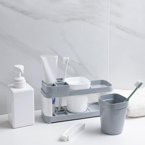 

25# toothbrush holder stand plastic cup set shelf bathroom toothpaste storage rack box tools boxes & bins