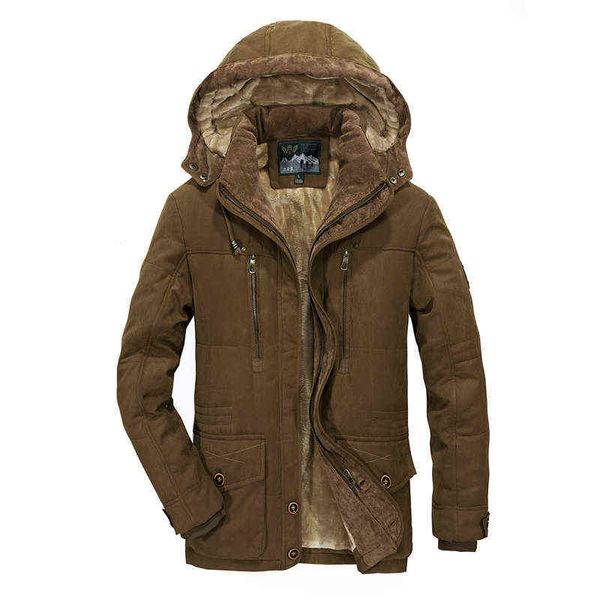 

dimusi winter mens jacket man thick fleece warm army tactical coats men mid-long outwear windbreaker hooded jackets clothing 6xl y1122, Black;brown