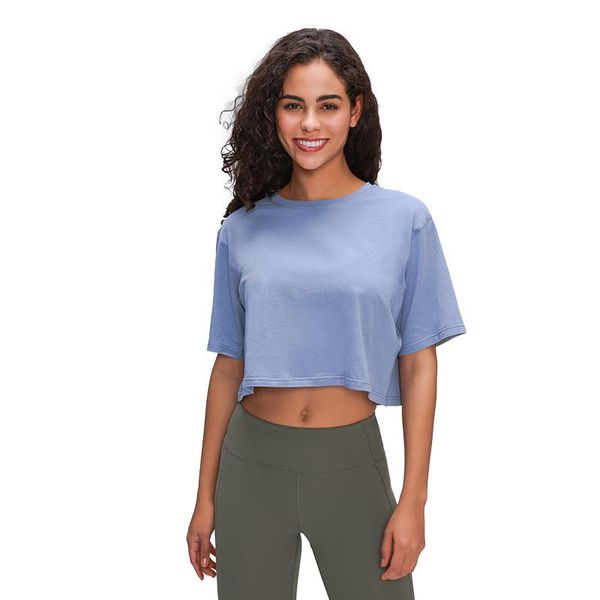 

yoga outfit women's t-shirt crop short mouwen sport run tank breathing gym fitness running mvsyo walking workout