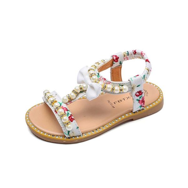 

product 2021 summer korean children's sandals girls open toe pearl princess shoes toddler non-slip small baby, Black;red