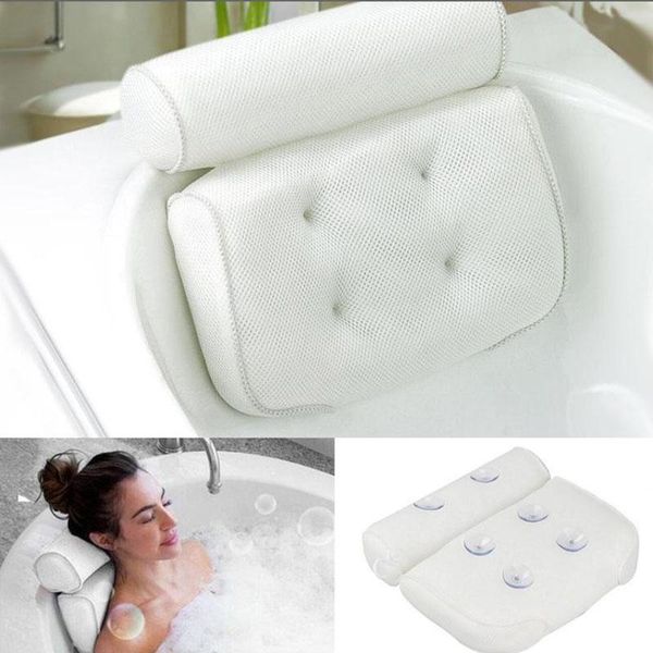 

other bath & toilet supplies mesh spa pillow with suction cup neck back support headrest bathtub for tub bathroom accessories