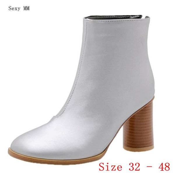 

boots spring autumn high heels women ankle heel shoes woman short small plus size 32 - 48, Black