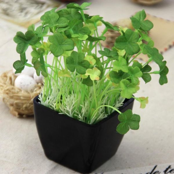 

decorative flowers & wreaths 10 pcs simulation flower grass clover artificial plant christmas decoration diy wall home wedding accessories