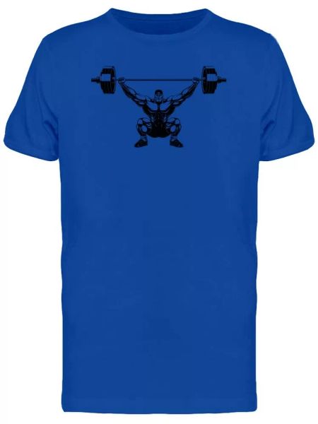 

bodybuilder lifted barbell tee men's -image by shutterstock, White;black