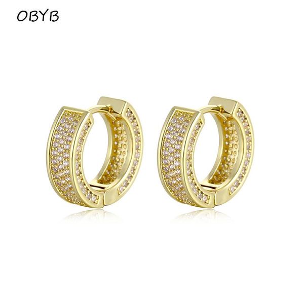 

hoop & huggie 2021 luxury pave zircon geometric ear buckle earrings for women fashion charming party wedding jewelry gifts, Golden;silver