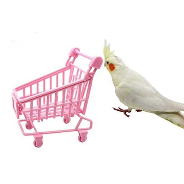 

pink parrot trolley cart nibble shooting bird toy deskdecoration stand climbing training grinding chew exercise t other supplies