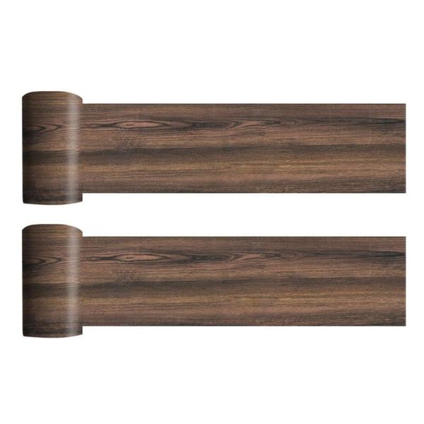 

wall stickers 2 rolls floor wood grain pvc waterproof self-adhesive decoration wallpaper kitchen home decor dropship