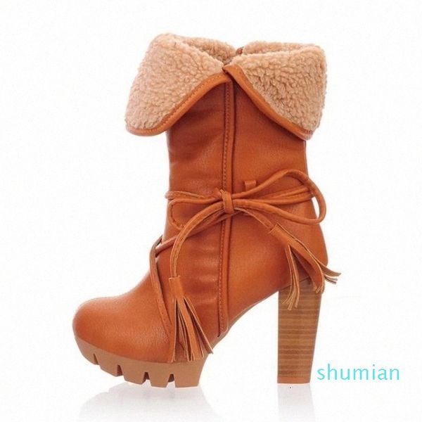 

high boots womens boots snow autumn winter womens cotton calves plus velvet warm pointed, Black