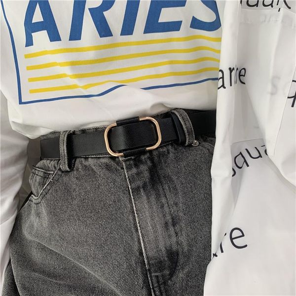 

belts non-porous simple belt female decorative joker jeans adjustable small wind, Black;brown