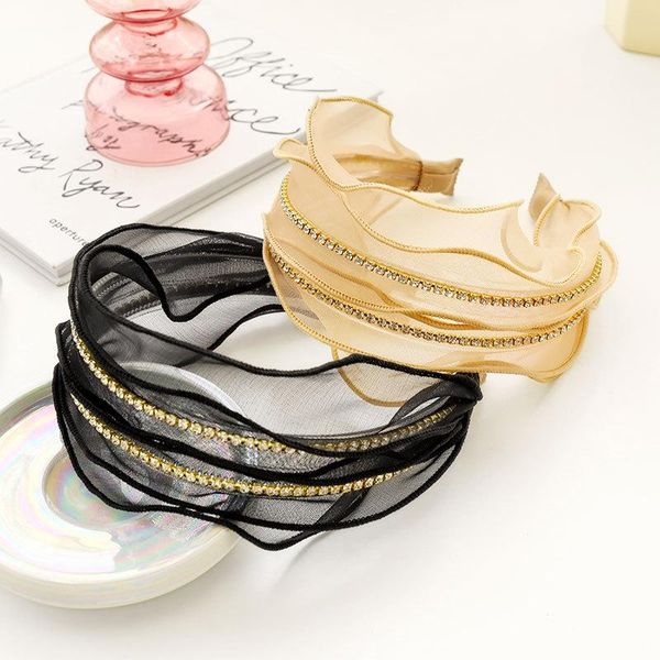 

other event & party supplies organza double rhinestone wide hairband headband women girls beach hair head hoop band accessories hairbands he