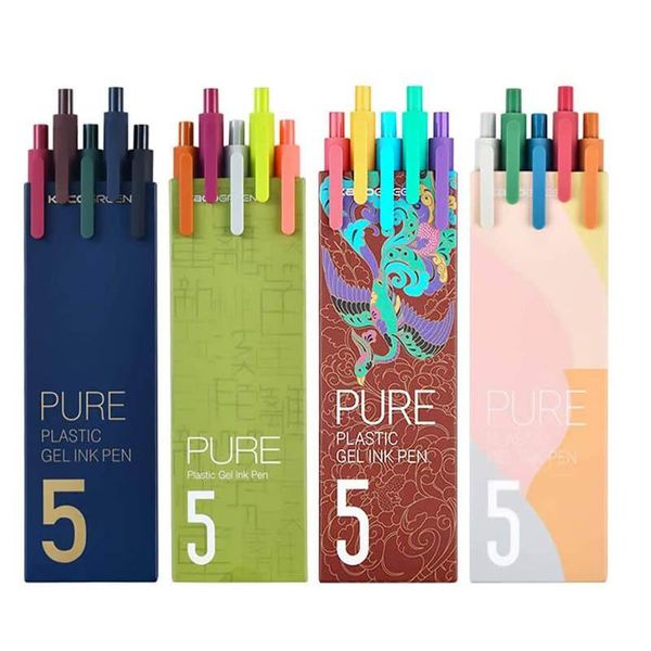 

highlighters 4 packs gel ink pens retractable 20 different color extra fine point (0.5mm) for drawing journaling planner make note, Black;red