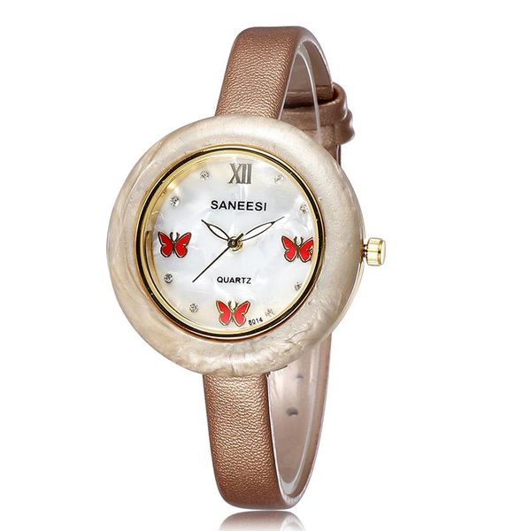 

wristwatches ladies diamond quartz watch leather leisure fashion gift relogio feminino, Slivery;brown